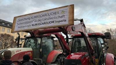 Spontane Demo der Landwirte in Mainz