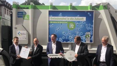 Erstes elektrisches Müllfahrzeug von Rheinland-Pfalz auf den Mainzer Straßen unterwegs