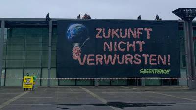 Protest gegen Fleischkongress in Mainz