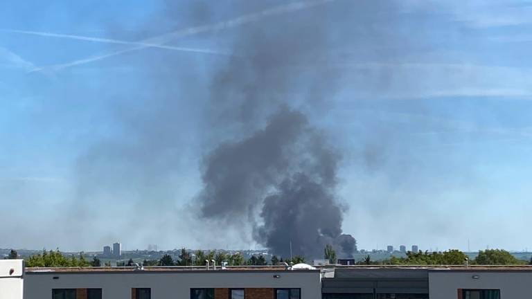 Großbrand in Lagerhalle in Ginsheim-Gustavsburg