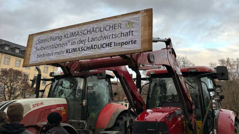 Spontane Demo der Landwirte in Mainz