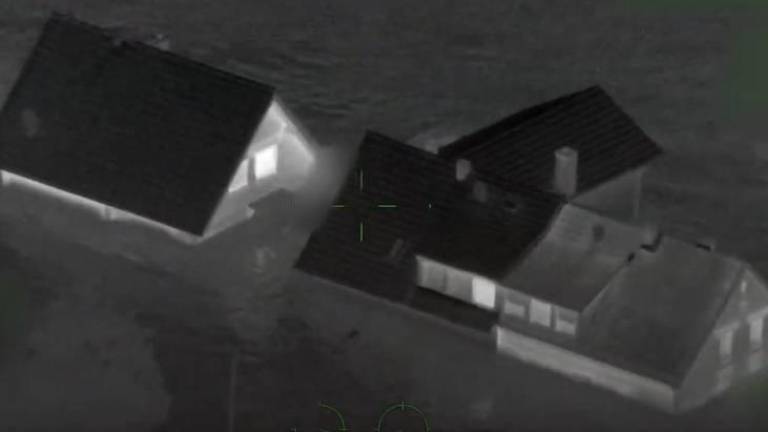 Ausschnitt aus Hubschraubervideo aus der Flutnacht an der Ahr